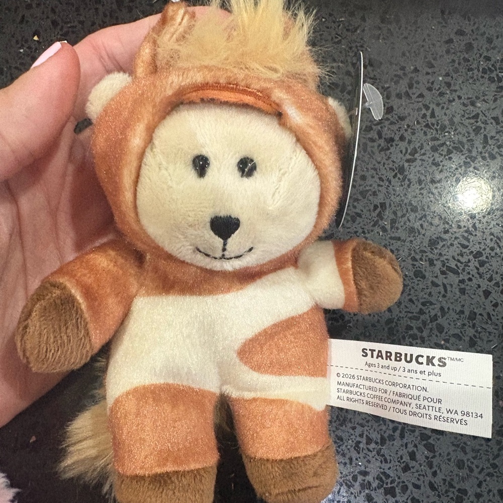 Starbucks Year of Horse 2026 Brown and Cream Bear Keychain, NWT - Picture 6 of 6